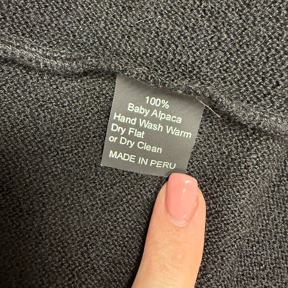 Alpaca International Size S/M Baby Alpaca Open Front Cardigan Knit Crochet Peru - Picture 4 of 9